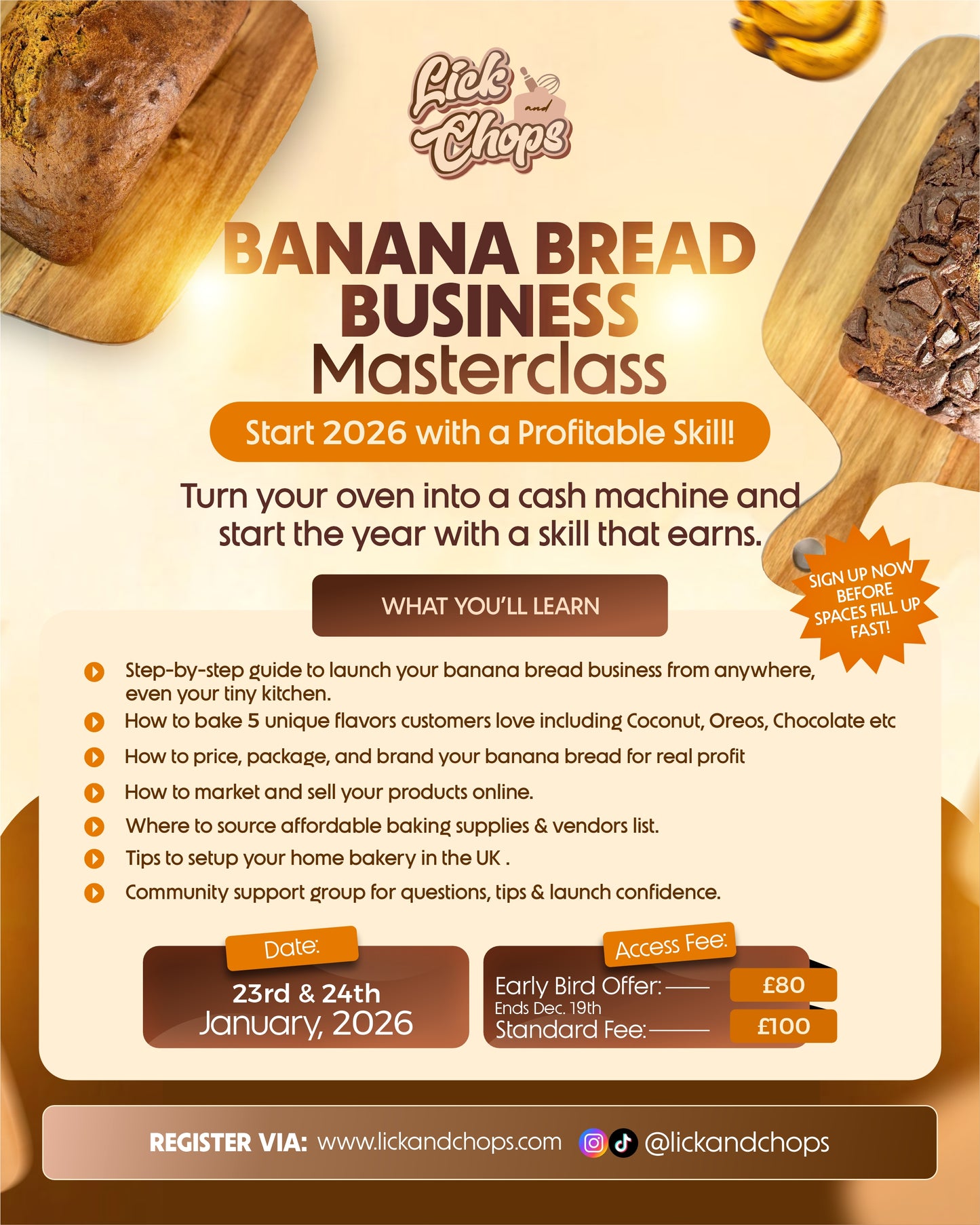 Banana Bread Business Masterclass (23rd & 24th January)
